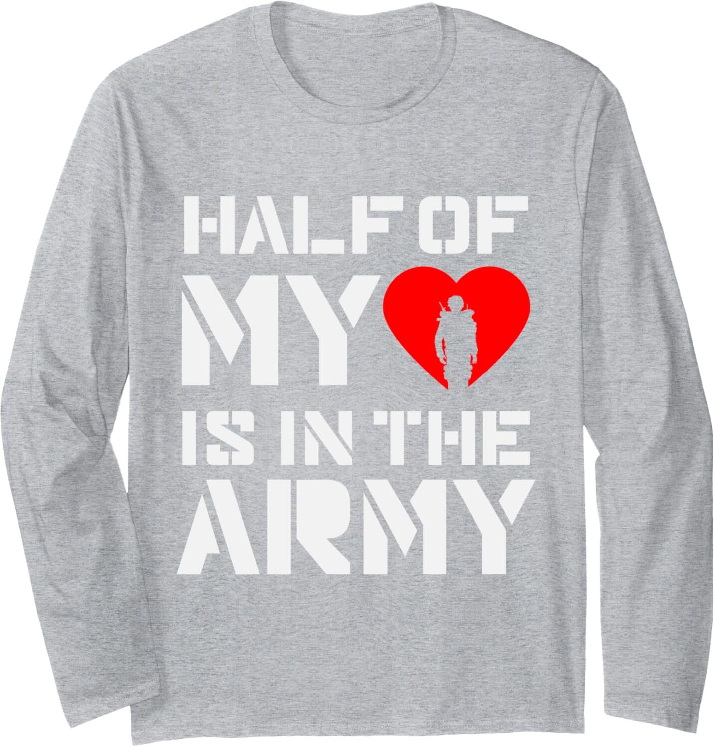 Long Sleeve Shirts for Men sweatshirt Army Heart Gift Proud Honor veterans service member Long Sleeve Tee Streetwear Casual tops clothes