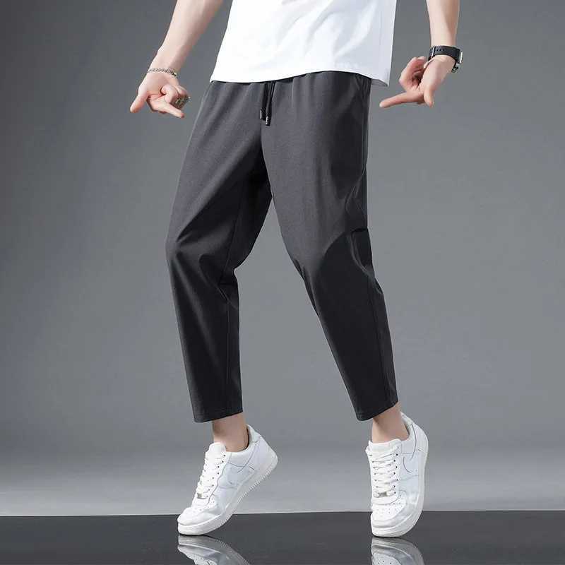 2024 Summer Silk Pants Mens Four sided Elastic Casual Edition Loose Fast Drying Sports Pants W240919