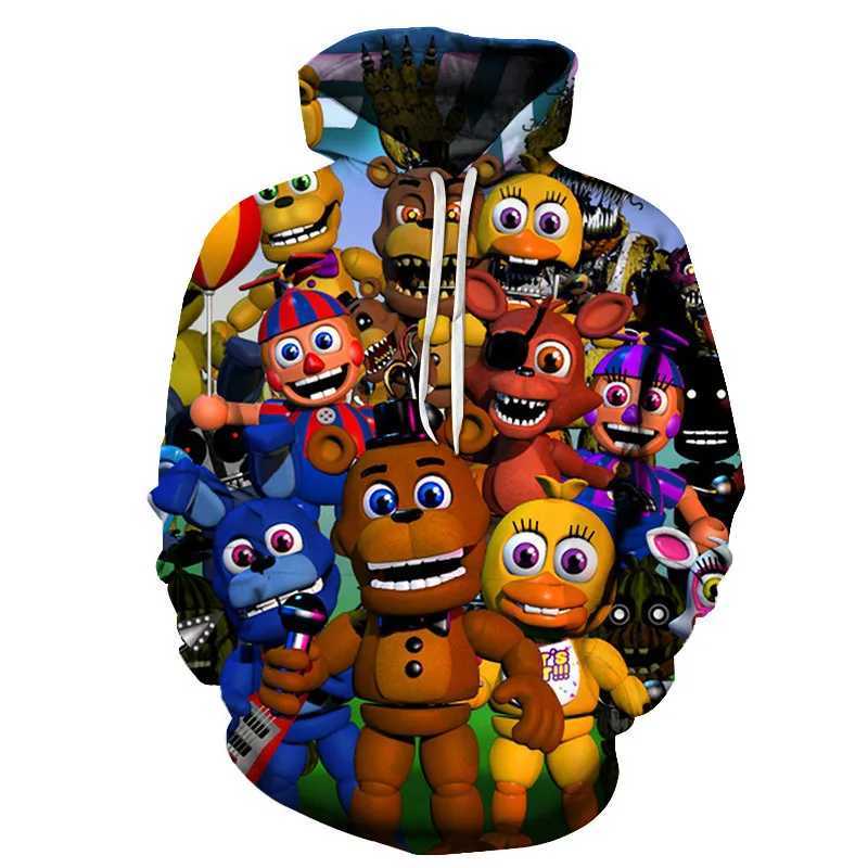 Cosplay Halloween Dress Horror Bear 3D Mens Printed Womens Casual Hoodies hooded Unisex Pullovers Sweatshirts Y240920