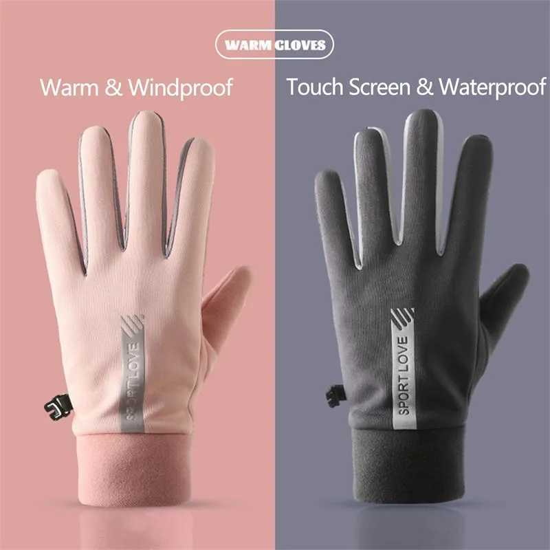 Sports Gloves Winter gloves for womens bicycles hot Fce cold resistant windproof warm outdoor running skiing gloves H240920