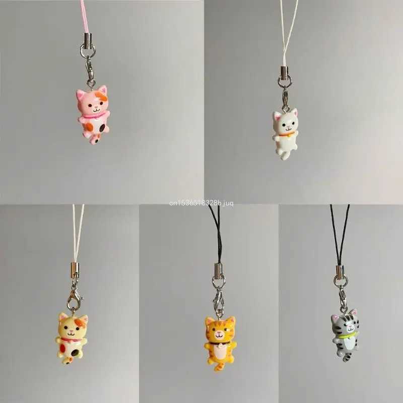Cell Phone Strap Keychain Cat Pendant Phone Lanyard Anti Lost Keyring Jewelry DropshipX240919