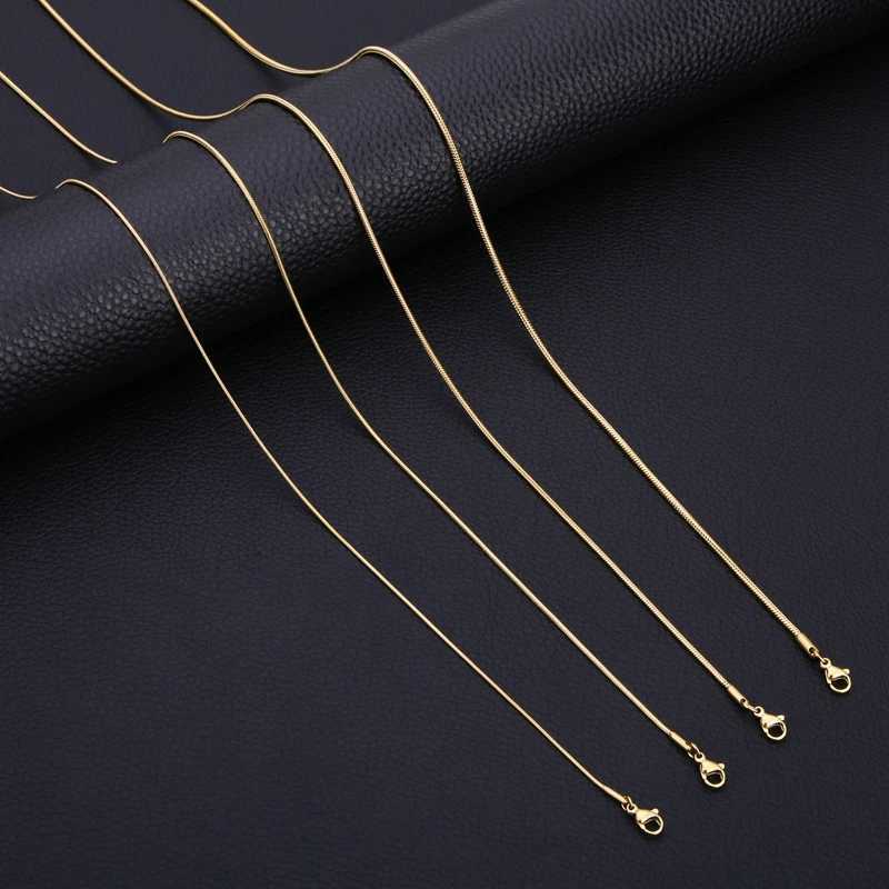 Inoxidable Gold Color Chains 0.9mm-2mm Stainless Steel Snake Chains Necklace Twist Rope Jewelry Women Long Chains AccessoriesX240919