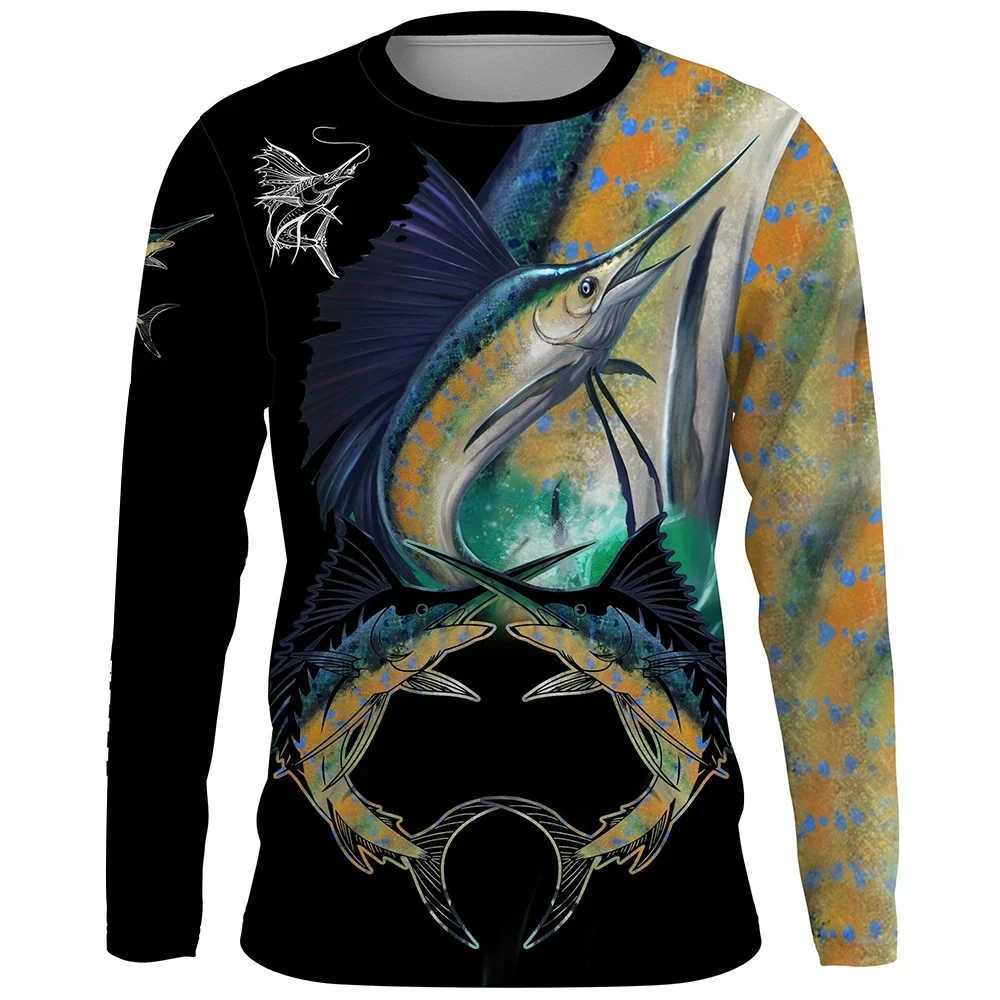 Outdoor Fishing Print Summer Men/Women O-Neck T-shirt Casual Long Sleeve Oversized Pullover Fashion Tops Trend Men ClothingX240919