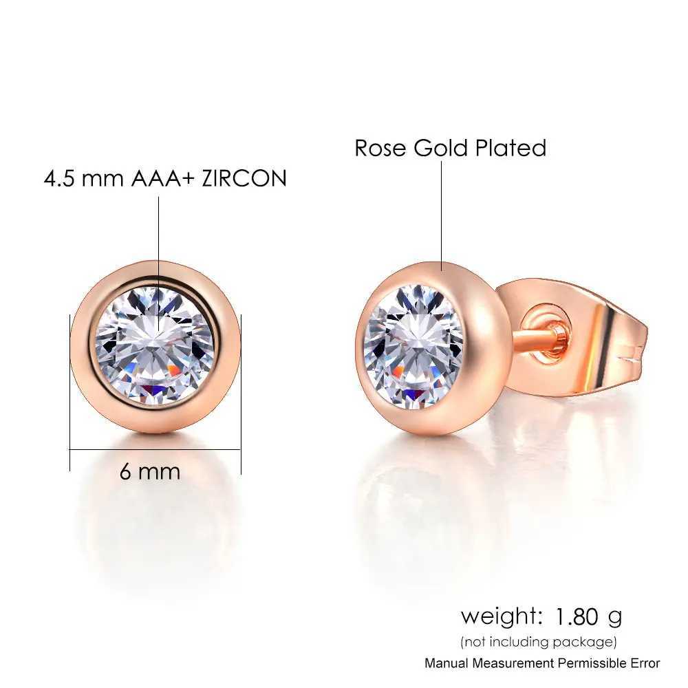 Perforated earrings womens simple round zircon rose gold Christmas accessories jewelry wholesale E496 W240919