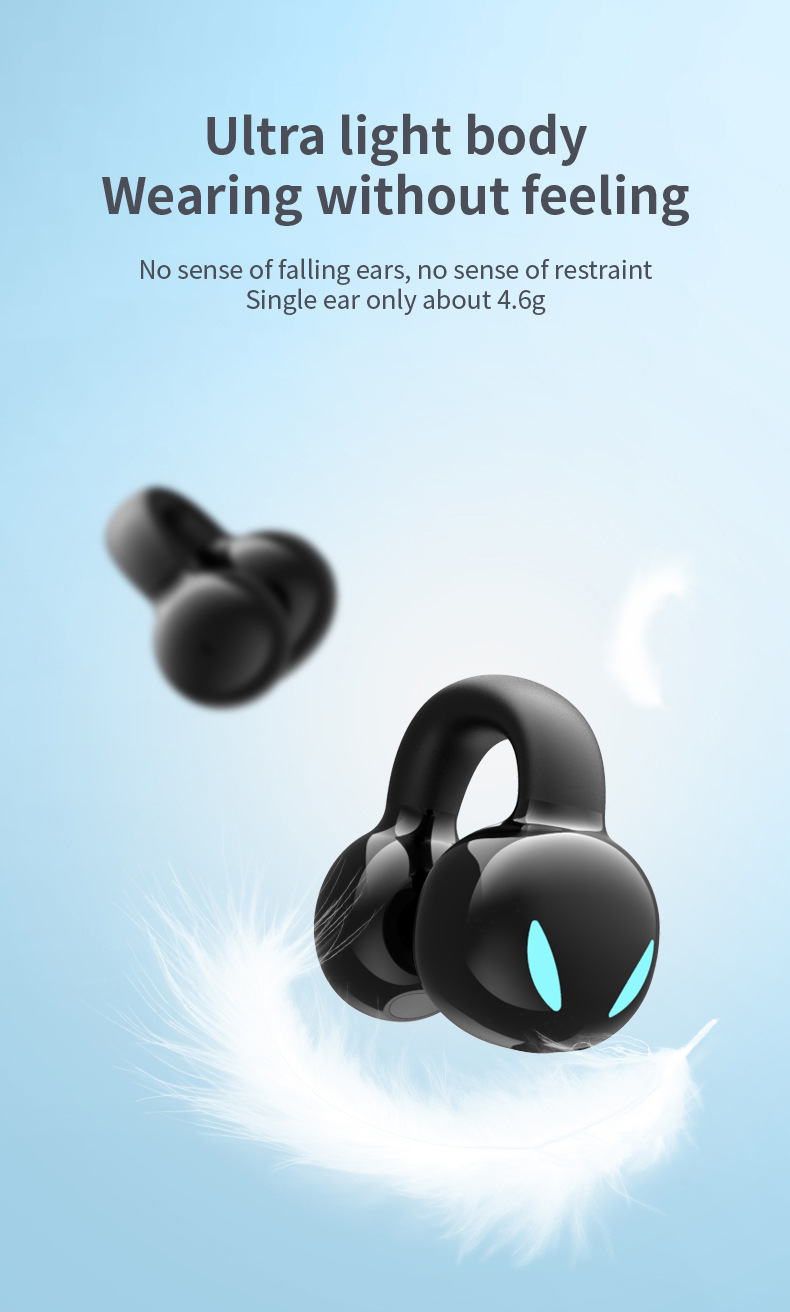 YX03 Bluetooth Earbuds with One Ear Wireless Earring Headphone for Outgoing Business Sports Headsets