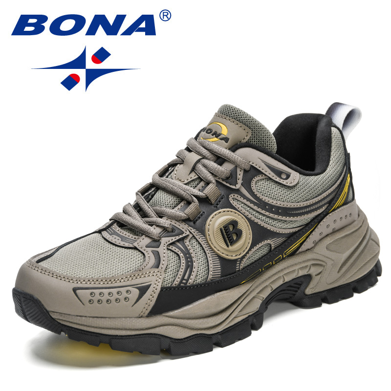BONA 2023 New Designers Action Leather Mesh Jogging Men Breathable Running Shoes Walking Sports Sneakers Athletic Trainers 202