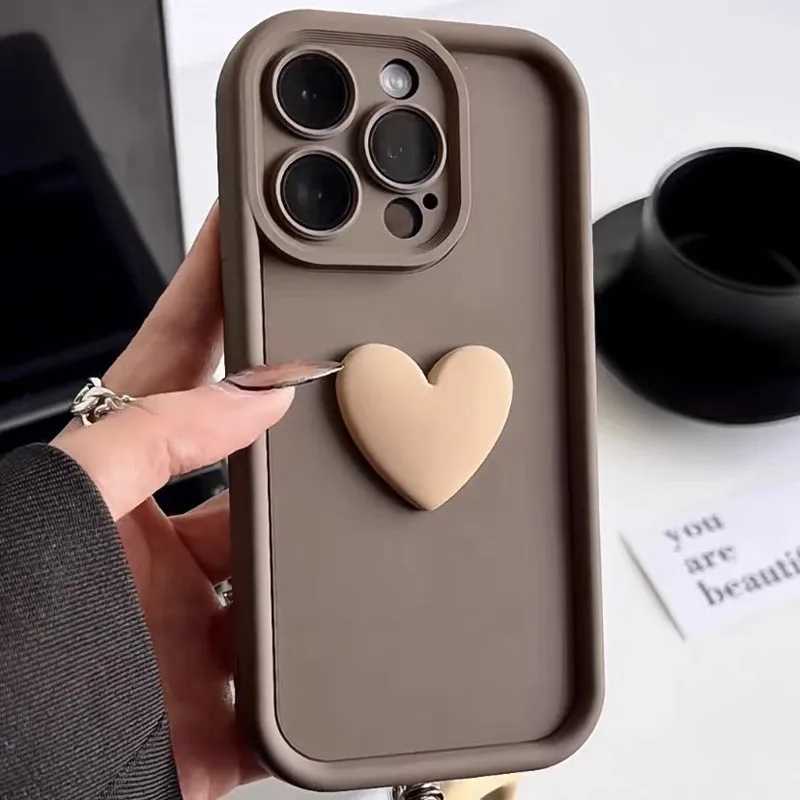 Ottwn Cute INS 3D Love Heart Silicone Phone Case Suitable for lPhone 16 11 12 13 14 15 Pro Max XS XR 7 8 Plus SE20 Shockproof Candy CoverCL240720
