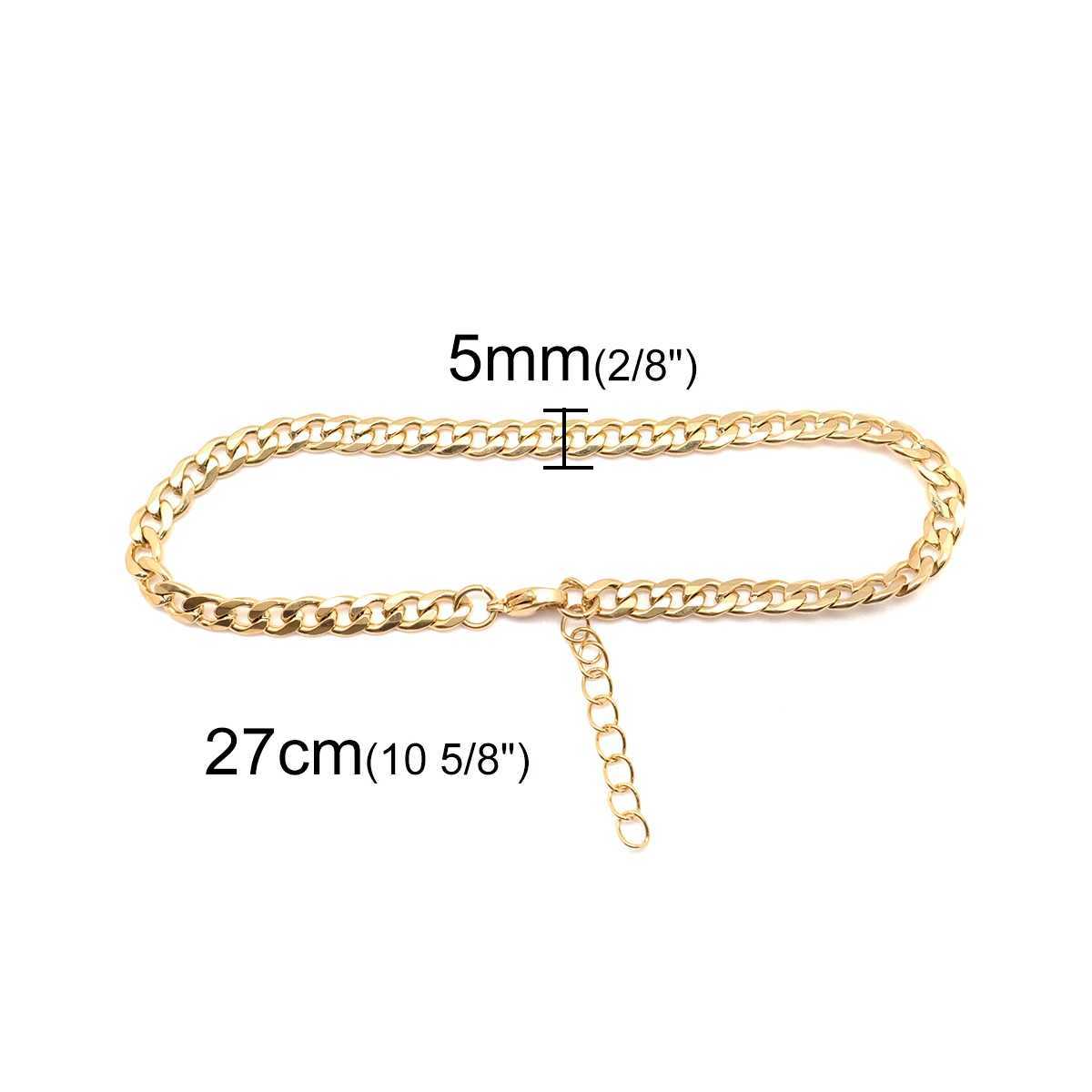 304 Stainless Steel Anklet Gold Color Oval For Women Beach Foot Jewelry Leg Chain Ankle Bracelets Women Accessories 1 Piece Y240920