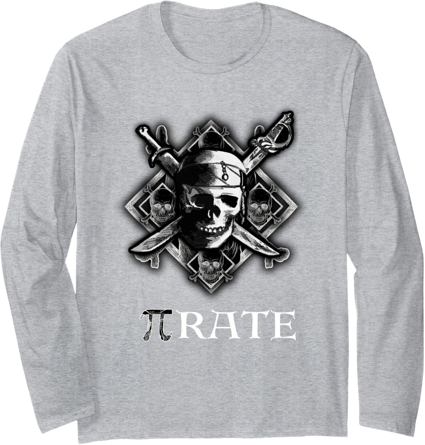 Long Sleeve Shirts for Men sweatshirt PI rate Pirate Funny Cool Math Geek Nerd Gift Long Sleeve Tee Streetwear Casual tops clothes trend