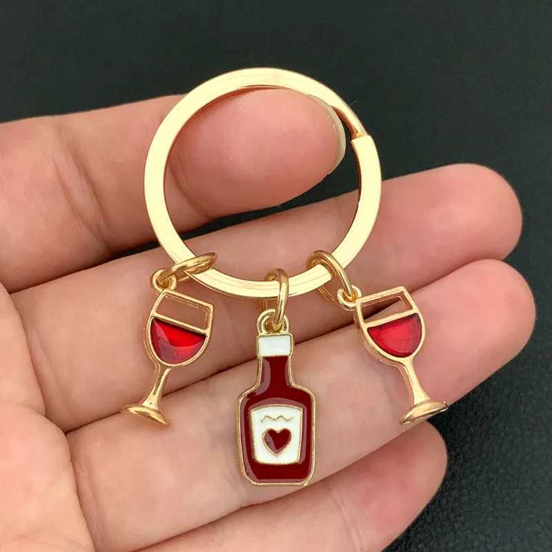 Enamel Keychain Beer Key Ring Beer Cup Red Wine Key Chain Bar Souvenir Gift For Women Men Handbag Accessorie Car Hanging JewelryX240919