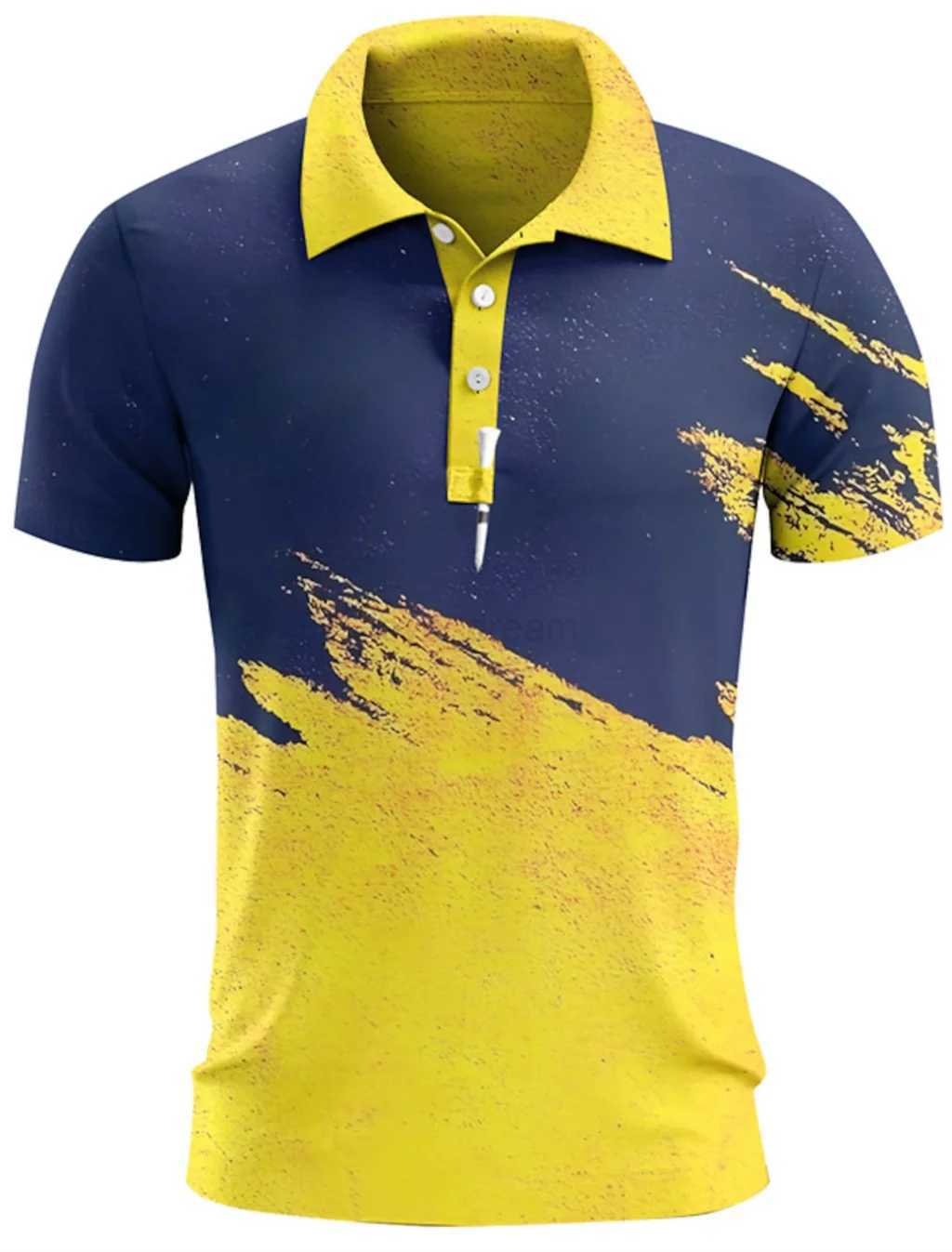 Mens Polo Shirts Golf Shirt Button Up Breathable Quick Dry Moisture Wicking Short Sleeve Mans Clothes Summer Tennis SportswearXJ240920