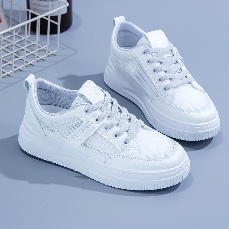 Little 2023 Summer New Versatile Student Breathable Mesh White Fashionable Instagram Fashion Casual Board Shoes Female