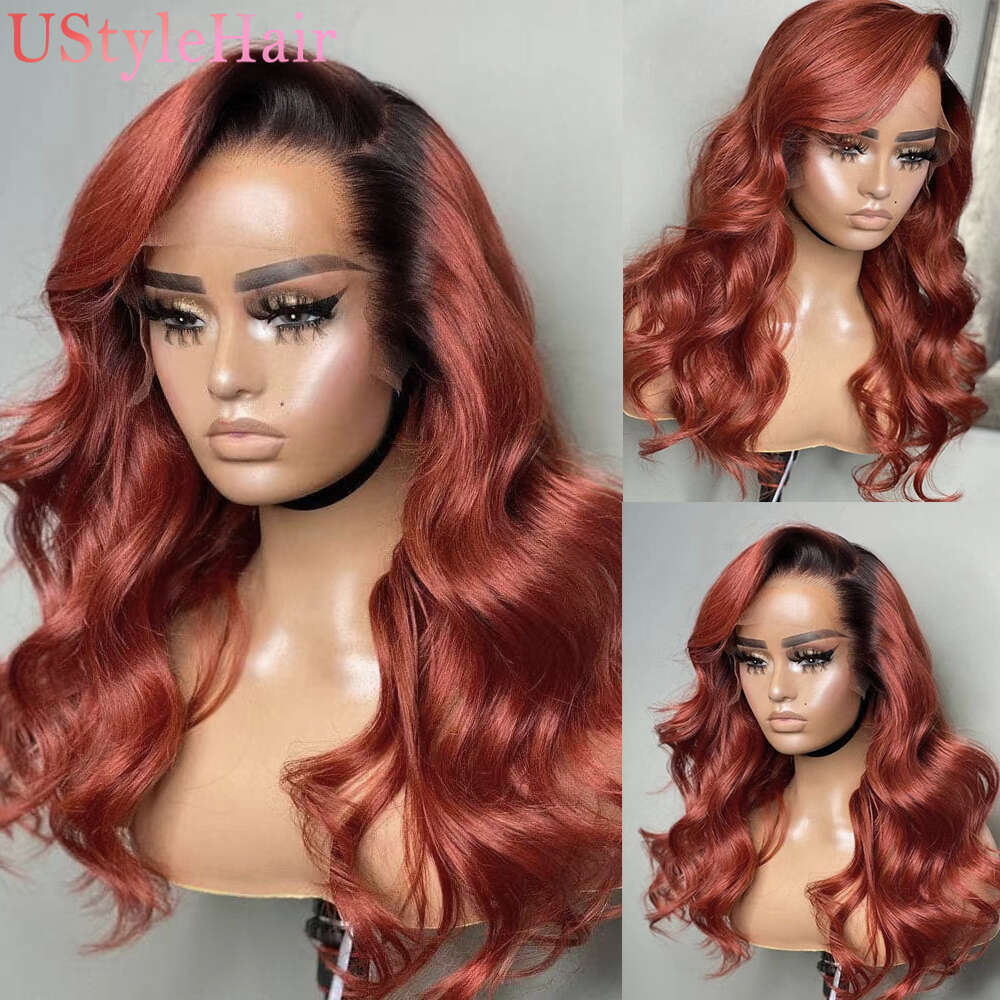 Ustylehair Sier Wave Synthetic Bob Lace Front Wig Natural Haire 613 Blonde /Light Grey/Blue Short Hair