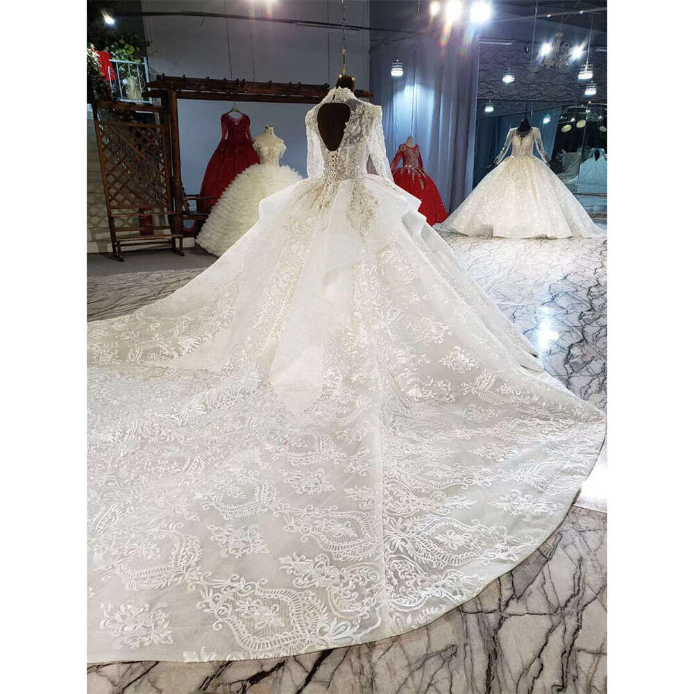 Pearls Wedding Dresses Lace Appliques Sequins Beads Bridal Gowns Custom Made Rhie Or Length Vestido De Novia