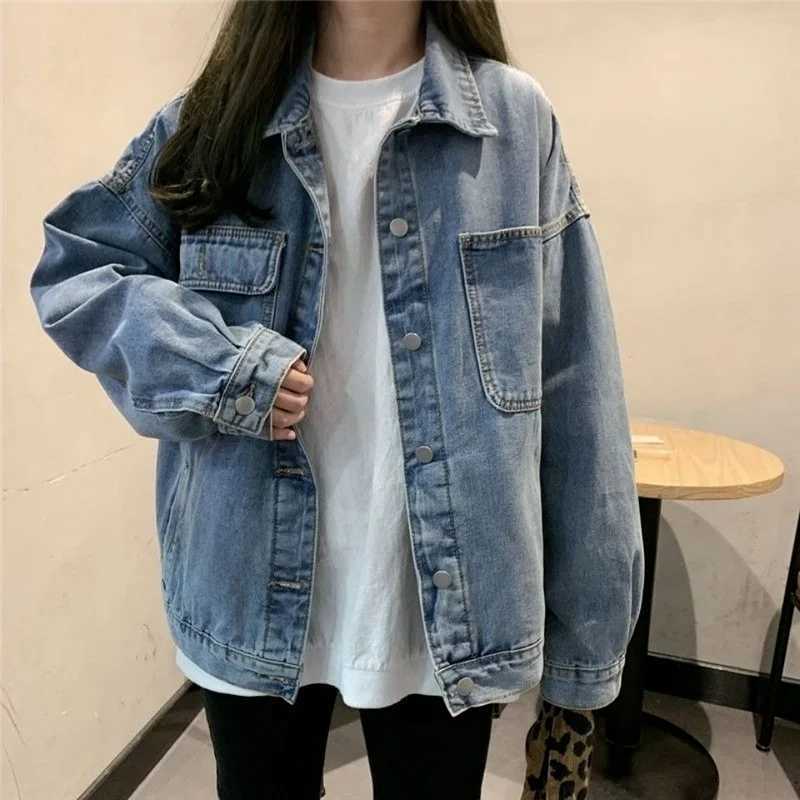 New Large Size Loose Denim Female Coat Retro Street Korean Style Wild Casual Couple Jacket Korean Ins Tide Jackets Denim 2021X240920