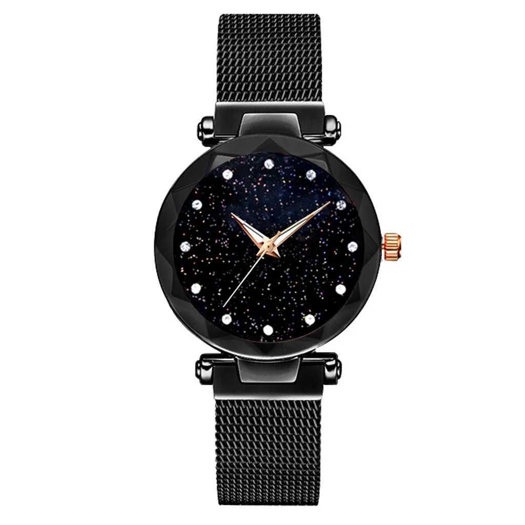Rhinestone Round Dial Luxury Watch Solid Color Mesh Band Quartz Watches For Women Sparkly Dial Plate Business Watch Reloj MujerX240920