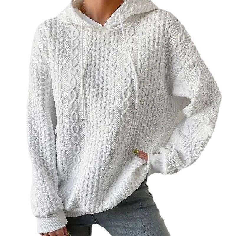Hallowmas 2024 New Autumn Oversized Womens Jacquard Hooded Tie Up Long Sleeved Hoodie Knitted Women Jacket Coats Womens Jacket Designer Coat Autumn Dr
