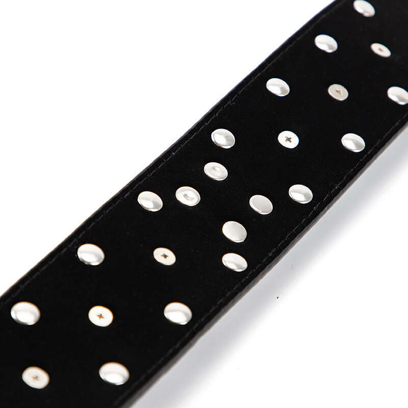 SM Prop Black Rivet Sex Collar with Lock Foreign Trade Hot Selling Punk SM Traction Neck Cover Alternative Adult Products