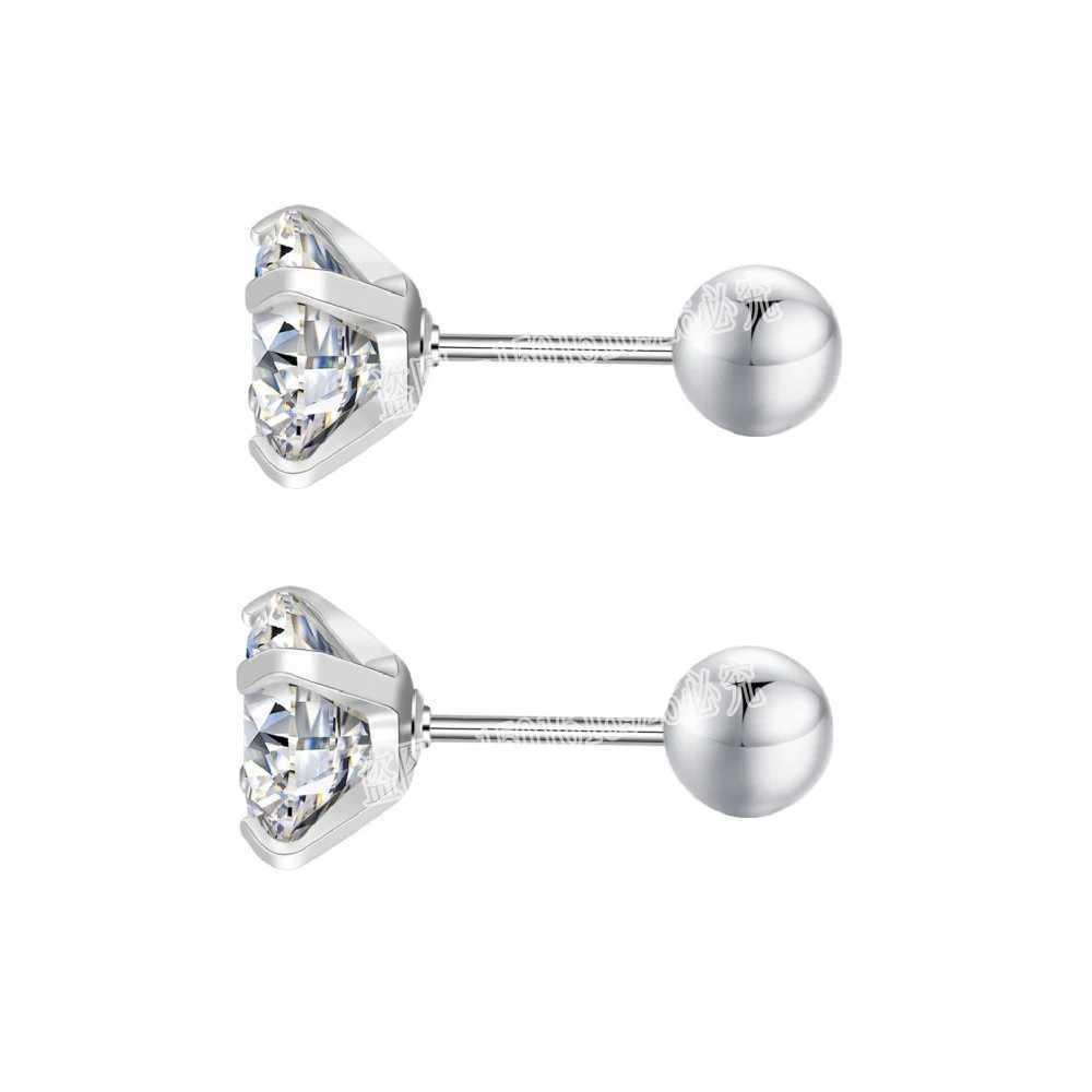 New Medical Stainless Steel Titanium Zircon Crystal 4 Prong Tragus Earnail Earrings Suitable for Womens Perforated Earnail Jewelry W240919
