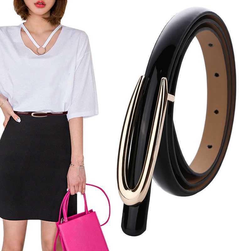 2024 New Womens Cowboy Tight Belt Womens Solid Color Fashion Thin Belt Buckle Jeans Womens Belt W240920