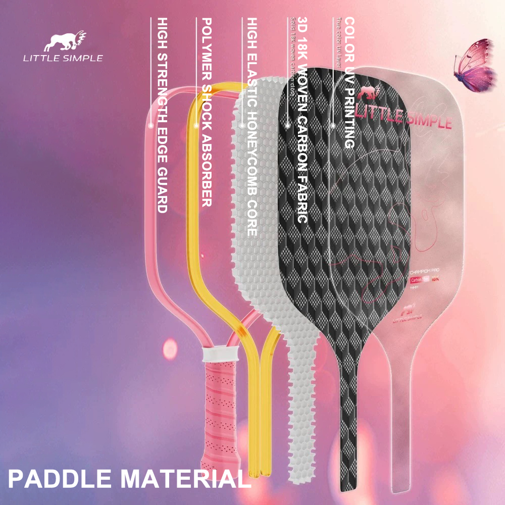 Little Simple 18K Woven Carbon Fiber Pickleball Paddle for Women, 14mm Polypropylene Honeycomb Core Increase Power and Control