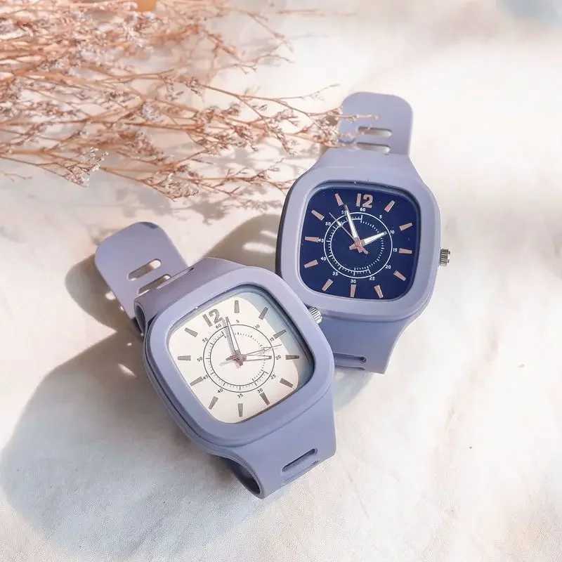 POPACC Korean Style Quartz Wristwatches Student Simple Solid Color Watch for Women Clothing Accessories Birthday GiftsX240920