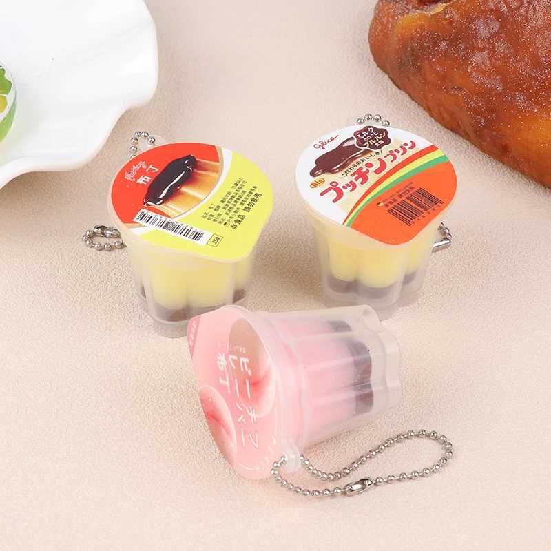 Novelty Pudding Pendant Food Play Reduce Pressure Keychain Fragrance Antistress Fidget Stress Relieving Backpack Decor Kids ToysX240919