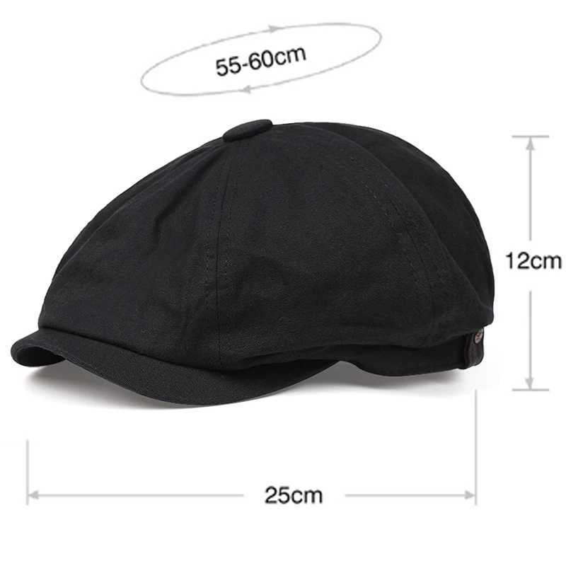 2022 Hot Sale Mens Hat British Style Cotton Octagonal Flat Cap Classic Newsboy Capboina Ivy Gatsby BeretX240919