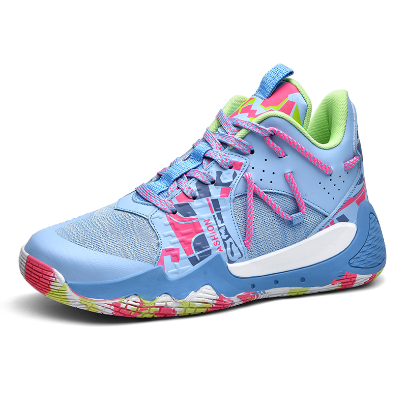 Fashion Basketball Shoes Men Breathable Basketball Sneakers Non Slip High-Top Sports Shoes Wear-Resisting Women Outdoor Sneakers