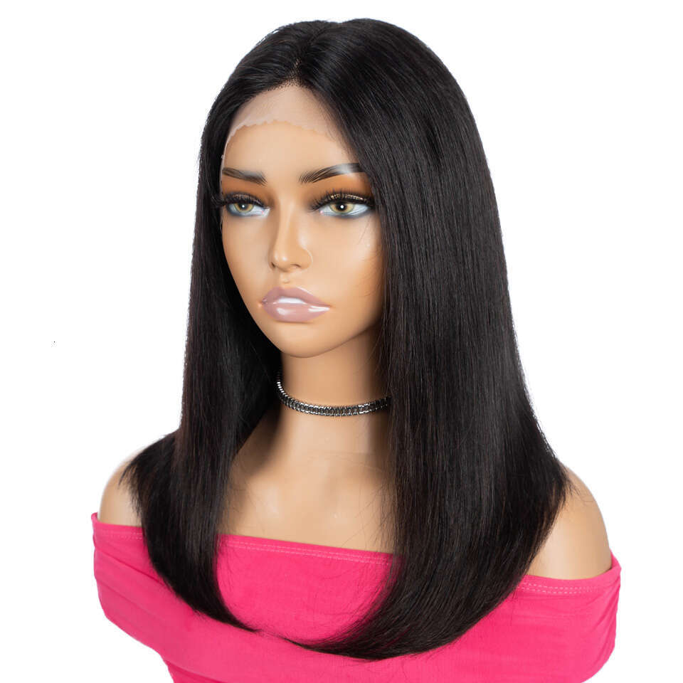 Sleek 13X6X1 HD Transparent Front 16 Inch Straight Bob Human Hair For Women 100% Real Ready To Wear Lace Wigs