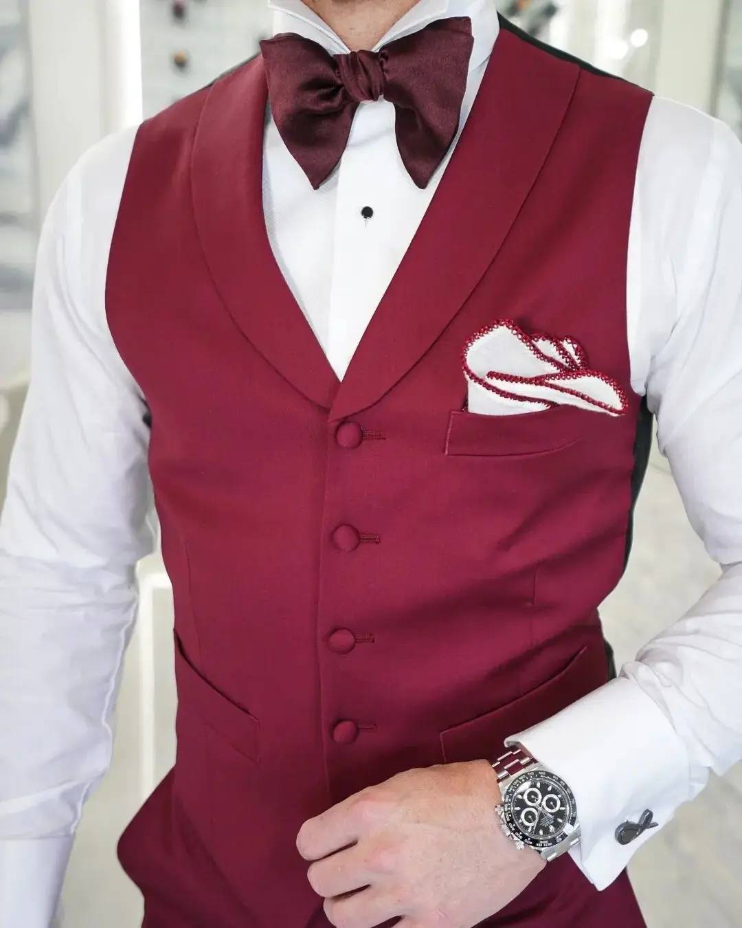 Fashion Wedding Suits Peaked Lapel Jacket 3 Piece Set Jacquard Men's Tuxedo Tailored Unique Designe Dinner Prom Groom Blazer Custom Made(Coat+Pan