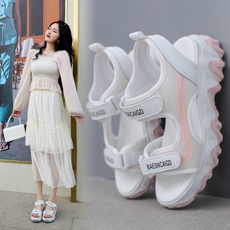 Sports versatile sandals for women 2024 new summer fashion thick women's shoes, student soft soled beach casual shoes