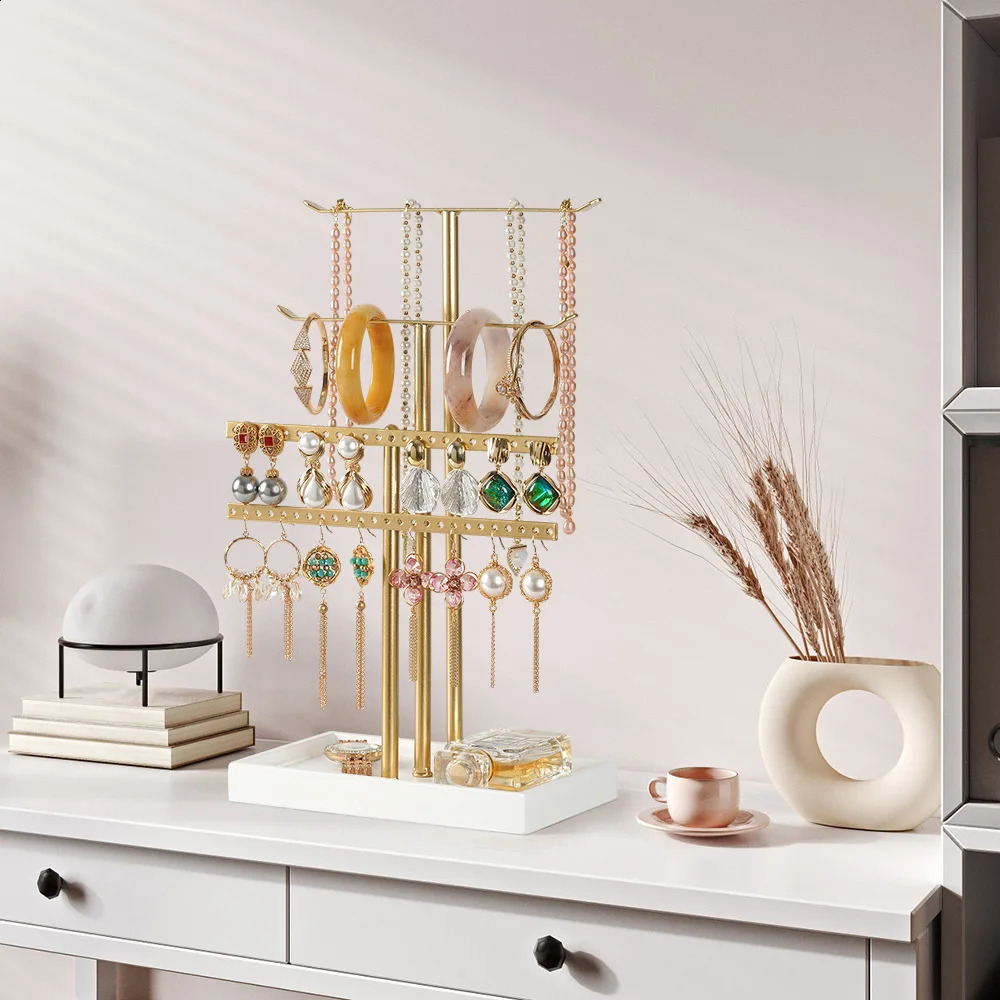 Jewelry Rack Organizer A 14.5-inch sturdy jewelry rack ed for necklaces earrings bracelets and gold white jewelry 240906
