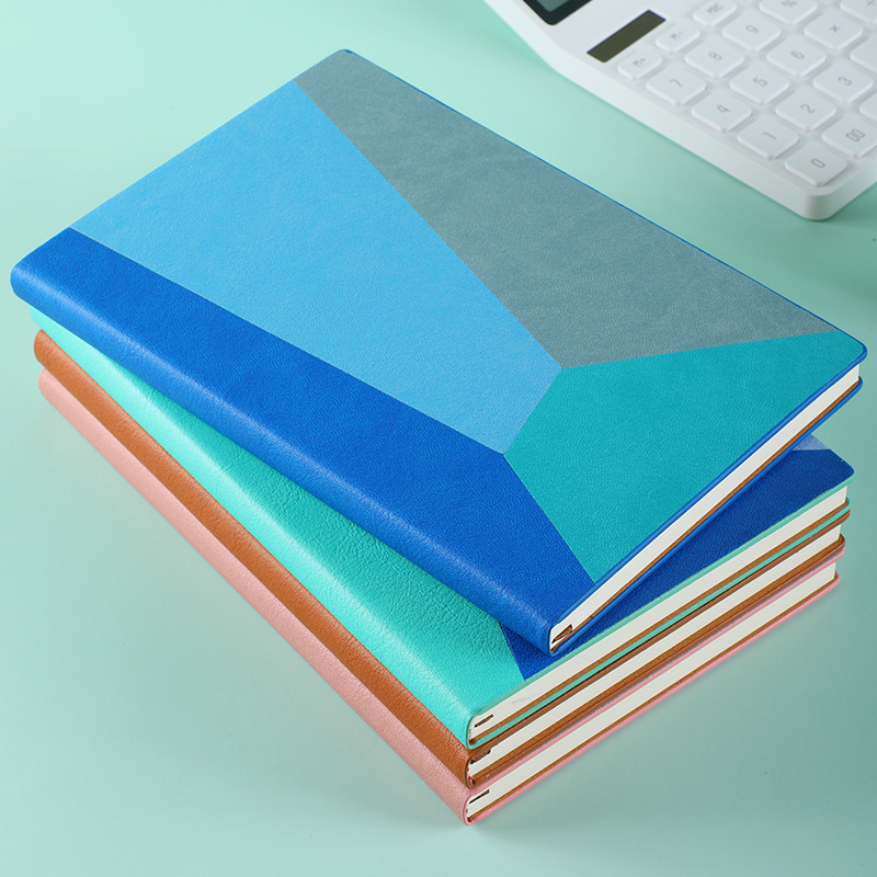 Geometric color matching A5 notebook, fashion creative PU cover notepad