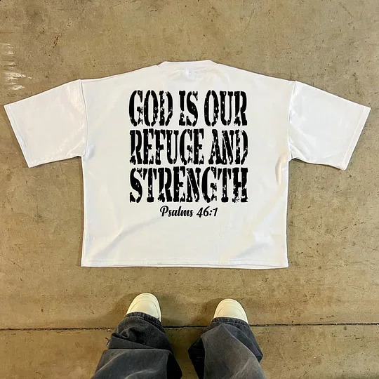Y2K American trend casual god is our refined and power printed short sleeved mens womens Gothic shirts 240914