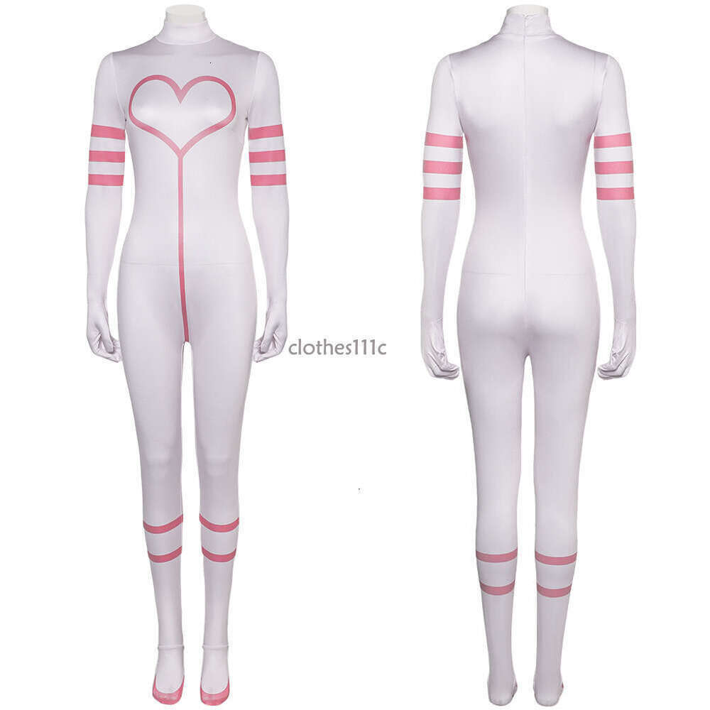 Angel Dust Girls Cosplay Jumpsuits Costume Anime Cartoon Inn Roleplay Pink Bodysuits Women Disguise Clothing Halloween Outfits
