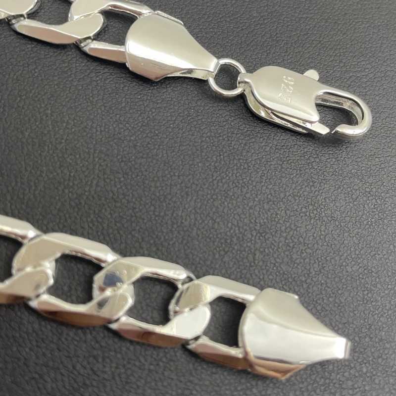 Mens Silver Color Necklace 2/4/6/8/10/12MM 40-75cm Face Chain Necklace Lobster Clasp Men Women Engagement Jewelry GiftsX240919