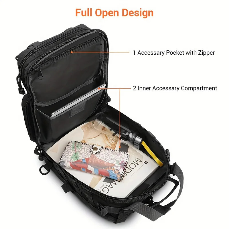 Tactical sling backpack Versatile luggage waterproof EDC Rucksack bag used for outdoor hiking and camping 240919