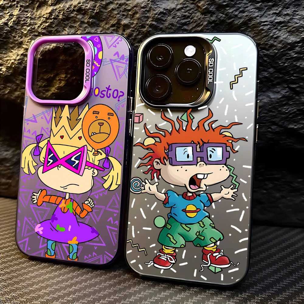 Cartoon fun R-Rugrats phone case suitable for lPhone 16 15 14 13 12 11 Pro Max X XR XSMAX 8 7 Plus candy matte shock-absorbing back coverCL240720