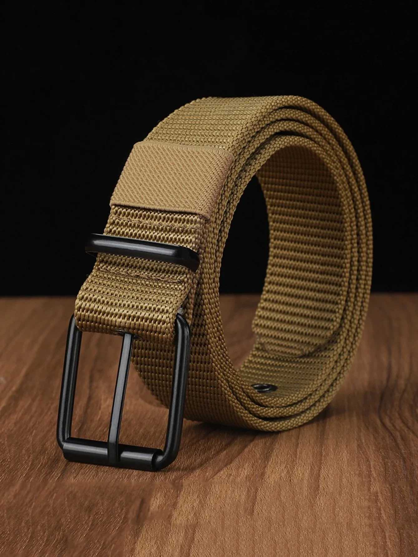 Perforated canvas belt mens needle buckle belt youth Korean version popular jeans belt military training extension W240920