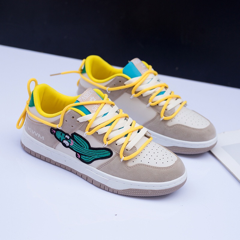 Cactus Shoes: Embroidered 2024 Men's & Women's Casual Skateboarding Shoes 4