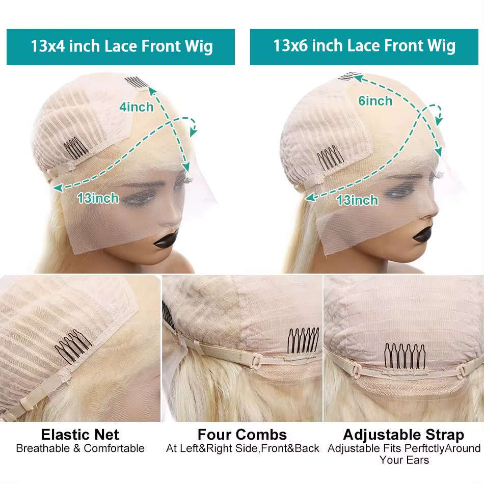 30 Inch Deep 613 Honey Blonde 13x4 Front Human Hair Wigs 13x6 Lace Frontal Curly Wave Wig For Woman