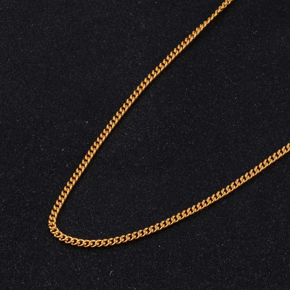 1.2 Width Stainless Steel Thin Basic Necklace Various Matching Fundamental Chain for Women Men Gold/ Silver color as Gift WolesX240919