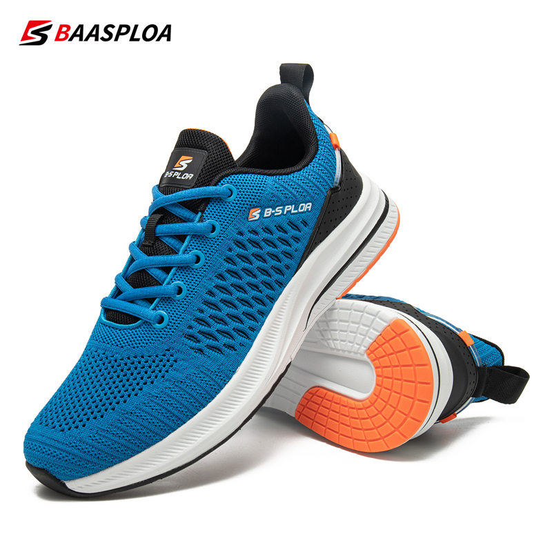 Baasploa Lightweight Running Shoes For Men Mesh Casual Sneakers Lace-Up Male Outdoor Sports Tennis Shoe