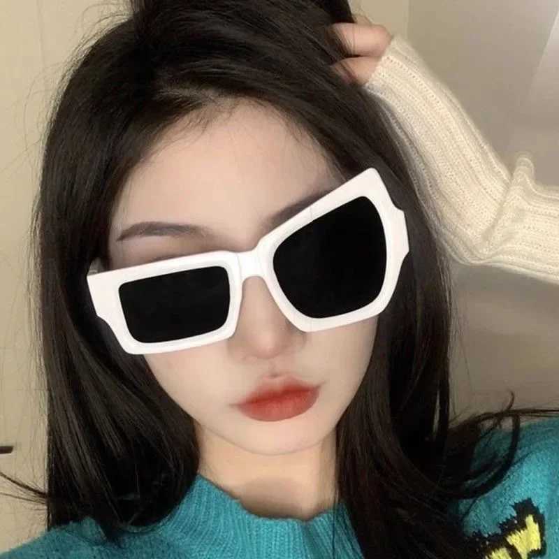 Fashion Irregular Square Sunglasses Funny Party Asymmetrical Sun Glasses Men Brand Designer Personality Black SunglassesX240920