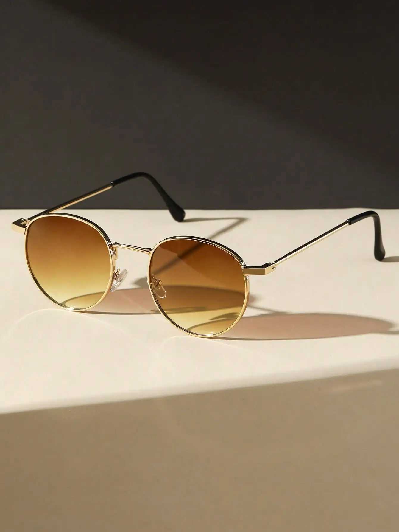 1PC Unisex Metal Round Frame Vintage Y2K Casual Sunglasses For Outdoor Daily Vacation Driving Clothing AccessoriesX240920