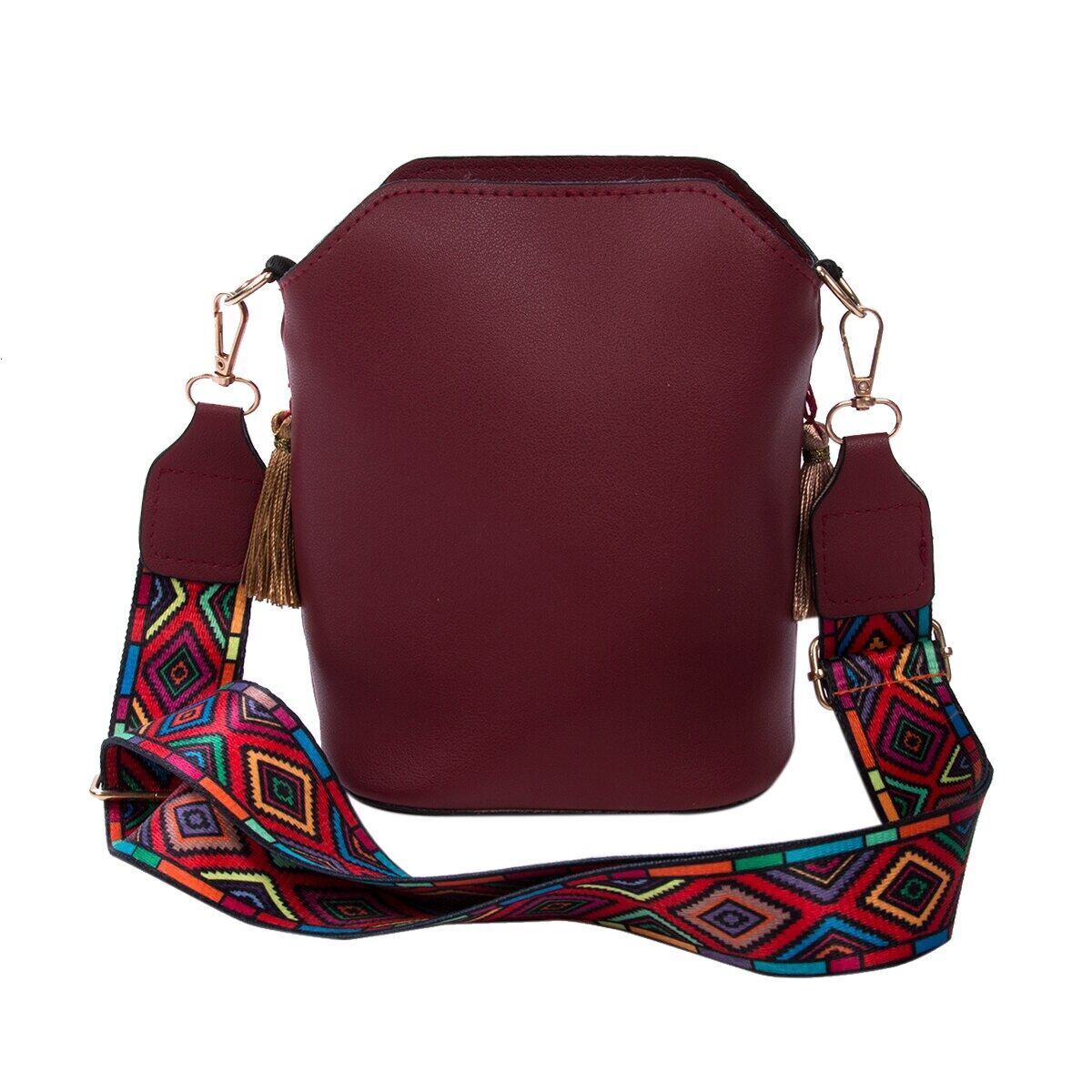 Vintage National Women's Tassel Ethnic Handwoven Crossbody Bag Hippie Sg Shoulder Bags For Ladies Small Handbag 4 Colors