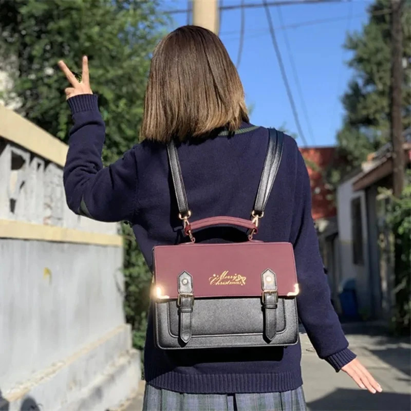 JIAERDI Japanese Style JK Uniform Girl Large Capacity Lolita Shoulder Bag Womens Preparatory Brown School Bag Student 240918