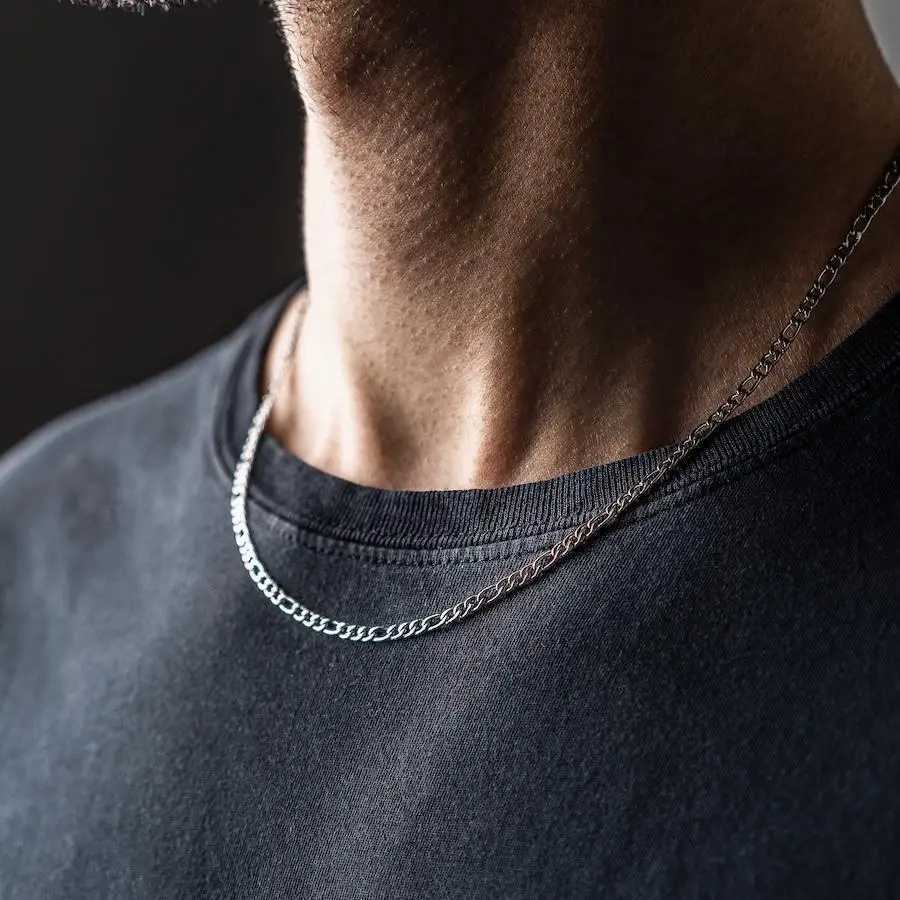Fashion New Figaro Chain Necklace Men 3mm Stainless Steel Gold Color Long Necklace For Men Jewelry Gift Collar HombresX240919