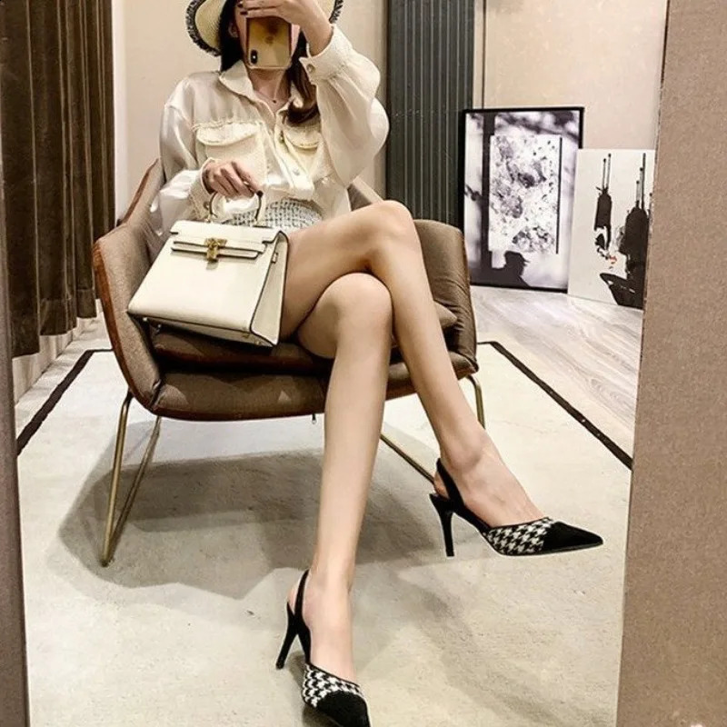 Womens Sandals 2024 Summer Collection Pointed Womens Thin High Heels Mid High Heels Fashion Womens Shoe Pump 240919